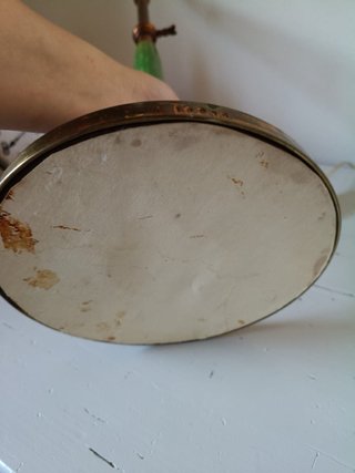 Lampada da tavolo verde e oro