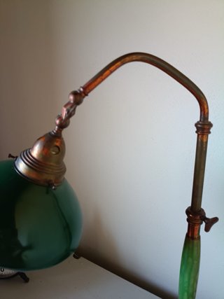 Lampada da tavolo verde e oro
