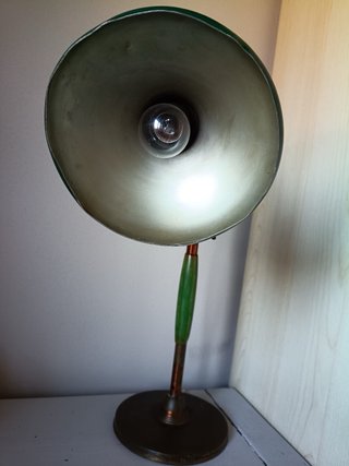 Lampada da tavolo verde e oro
