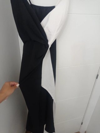 Vestido fiesta negro y blanco
