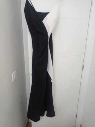 Vestido fiesta negro y blanco