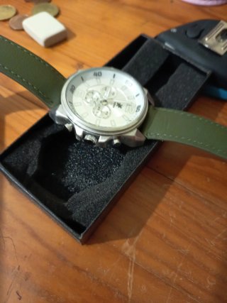 Reloj Klaus Hombre Verde y Plateado