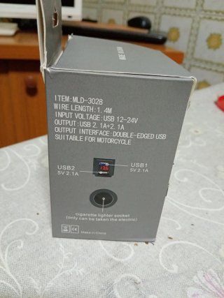 Caricabatterie Moto USB Dual