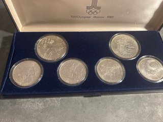 Juego 6 Monedas Plata Olimpiadas Moscú 1980