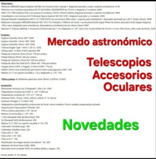 Astronomia: oculari, accessori e telescopi.