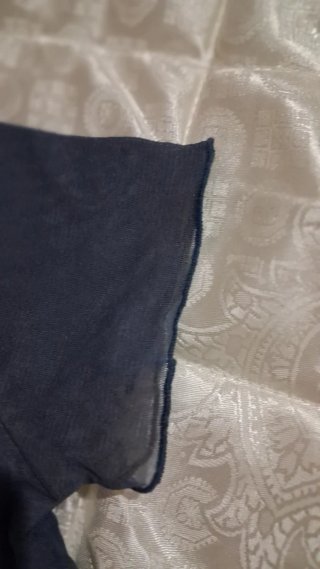 Maglietta Motivi blu e marrone con treccia