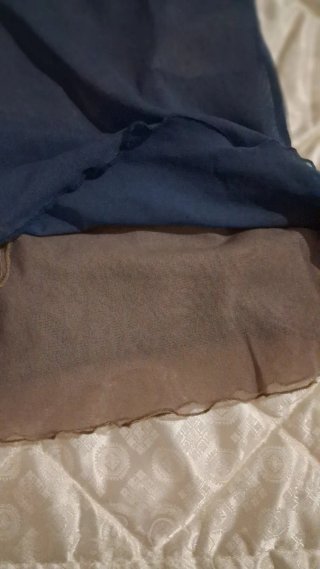 Maglietta Motivi blu e marrone con treccia