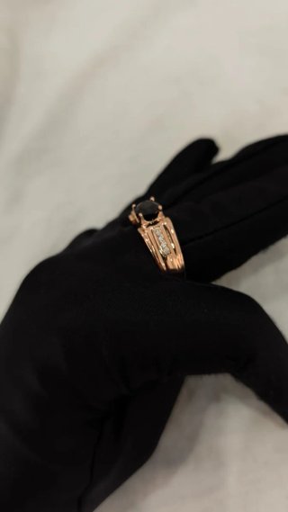 Anillo Hombre baño de oro rosa, talla 27