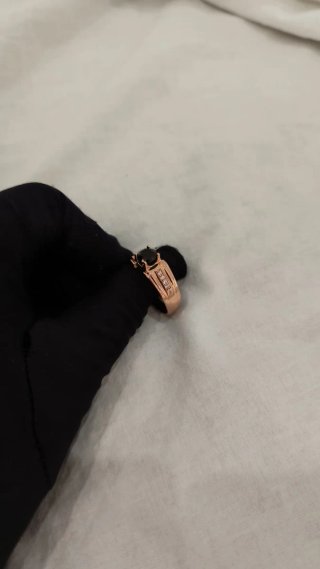 Anillo Hombre baño de oro rosa, talla 27