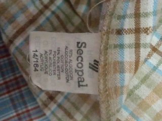 Camisa cuadros beige surf/casual T M 12/ 14 años