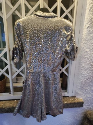 Vestido pantalón Zara plateado Talla M