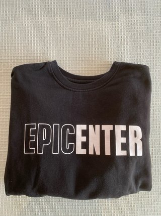 Sudadera Bershka Negra Estampado Epicenter Talla M