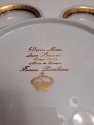 Juego de porcelana Limoges dorado