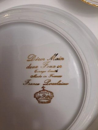 Juego de porcelana Limoges dorado