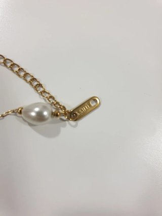 Cavigliera perle sintetiche color oro