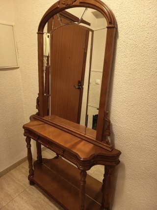Entradita vintage madera y cristal