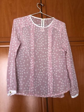 Lote 2 blusas lunares rosa y turquesa