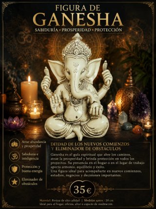 Figura de Ganesha Resina 20cm