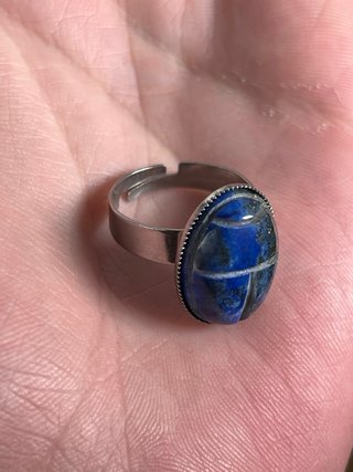 Anello con pietra lapislazzuli naturale