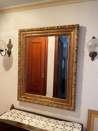 Espejo Marco Dorado Tallado