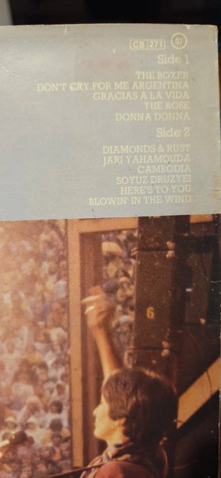 Vinilo Joan Baez European Tour Folk. 1980