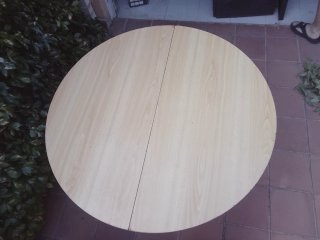 Mesa de comedor redonda de madera ampliable de 90