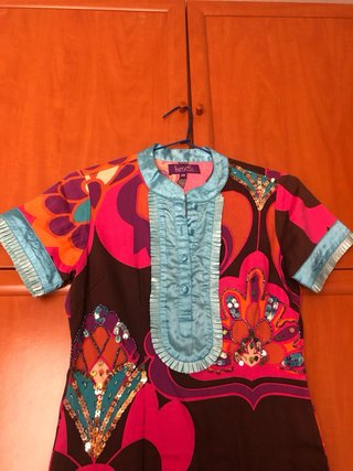 Vestido estampado con lentejuelas Talla S