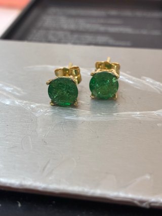 Pendientes Oro 18k 3.10 Ct Esmeraldas Muzo