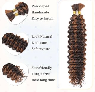 Extensiones Cabello Sintético Rizado Negro/Marrón