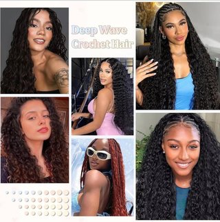 Extensiones Cabello Sintético Rizado Negro/Marrón