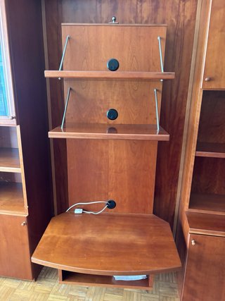 Mueble modular salón madera cerezo