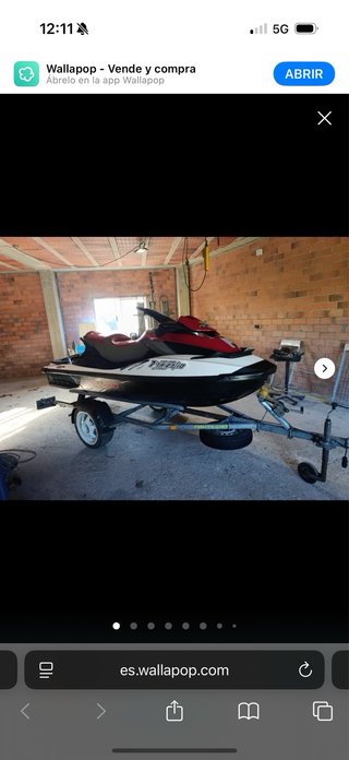 Moto de agua SeaDoo GTX 215 iS roja y blanca