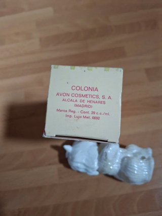 Avon Vintage Figura Perro Blanco Caja