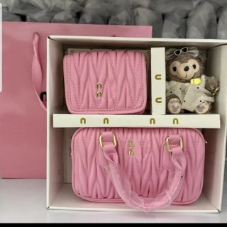 Pack Bolso Moda Rosa + Peluche + Cartera