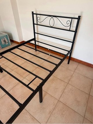 Letto Singolo Ferro Battuto Doghe Metallo
