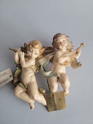 Coppia Angeli Cherubini Fontanini Vintage