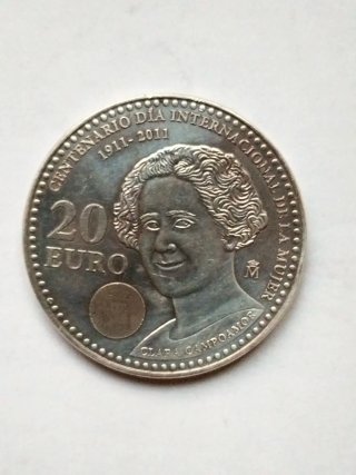 Moneda 20 Euro Plata Clara Campoamor