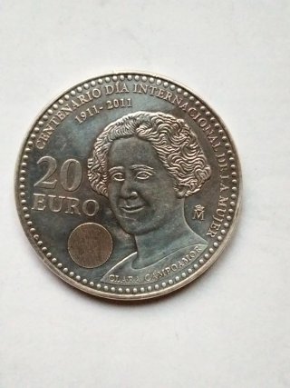 Moneda 20 Euro Plata Clara Campoamor