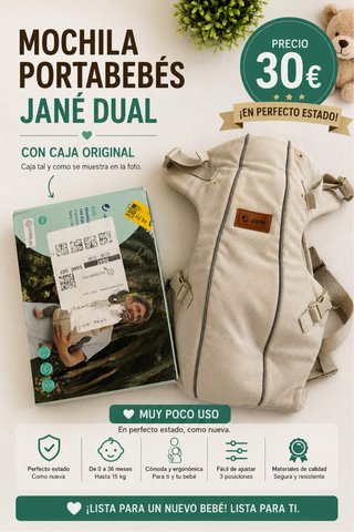 Mochila Portabebés Jané Dual Original
