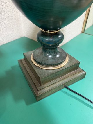 Lámparas de mesa vintage verde y dorado