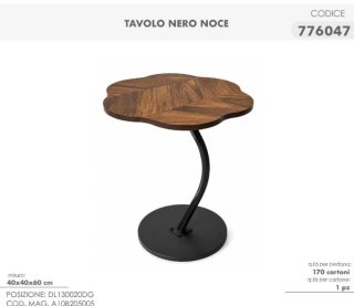 Tavolino rotondo in noce nero