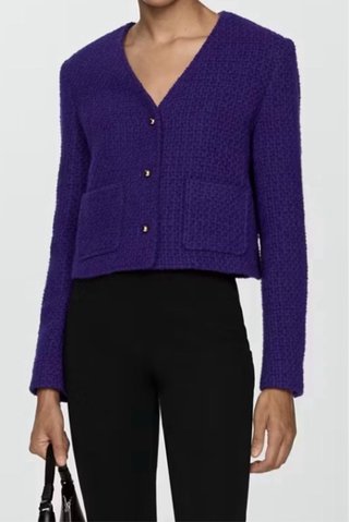 Chaqueta MNG MoradaTweed.
