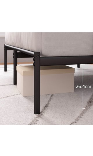 Base Cama 135x195 cm en acero negro con cabecero
