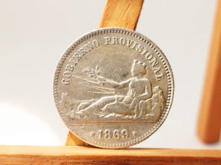 Moneda Plata 1 peseta 1869 Gobierno Provisional