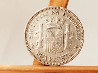 Moneda Plata 1 peseta 1869 Gobierno Provisional