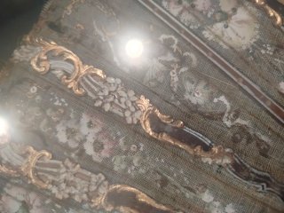 Abanico antiguo pintado a mano SXIX