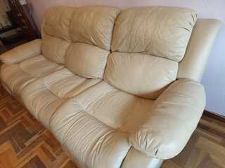 Sofá de piel 3+2 plazas reclinable