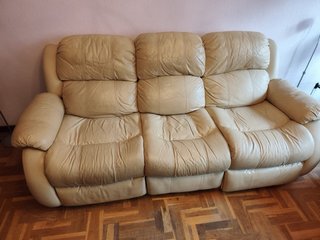 Sofá de piel 3+2 plazas reclinable