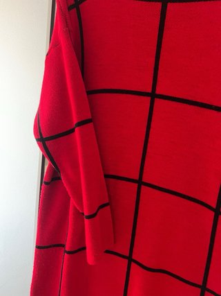 Vestido de punto rojo invierno