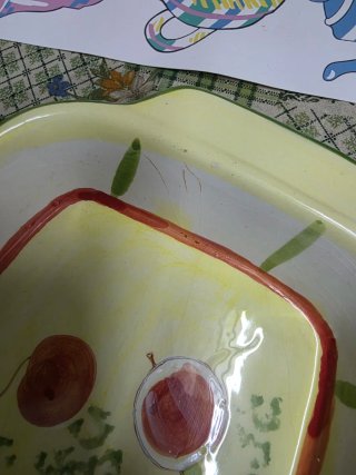 3 Bandejas Porcelana Vintage Frutas